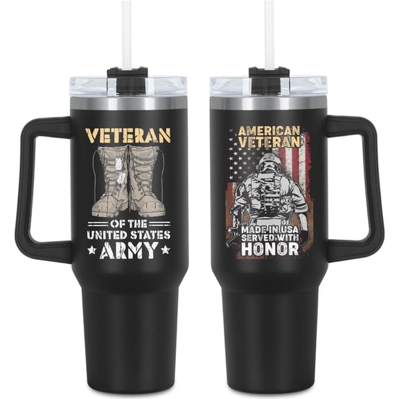 Veteran Gift Tumbler, Veteran''s Day Military Gift for Us Army Veteran Men, Veteran 40 Oz Tumbler with Handle
