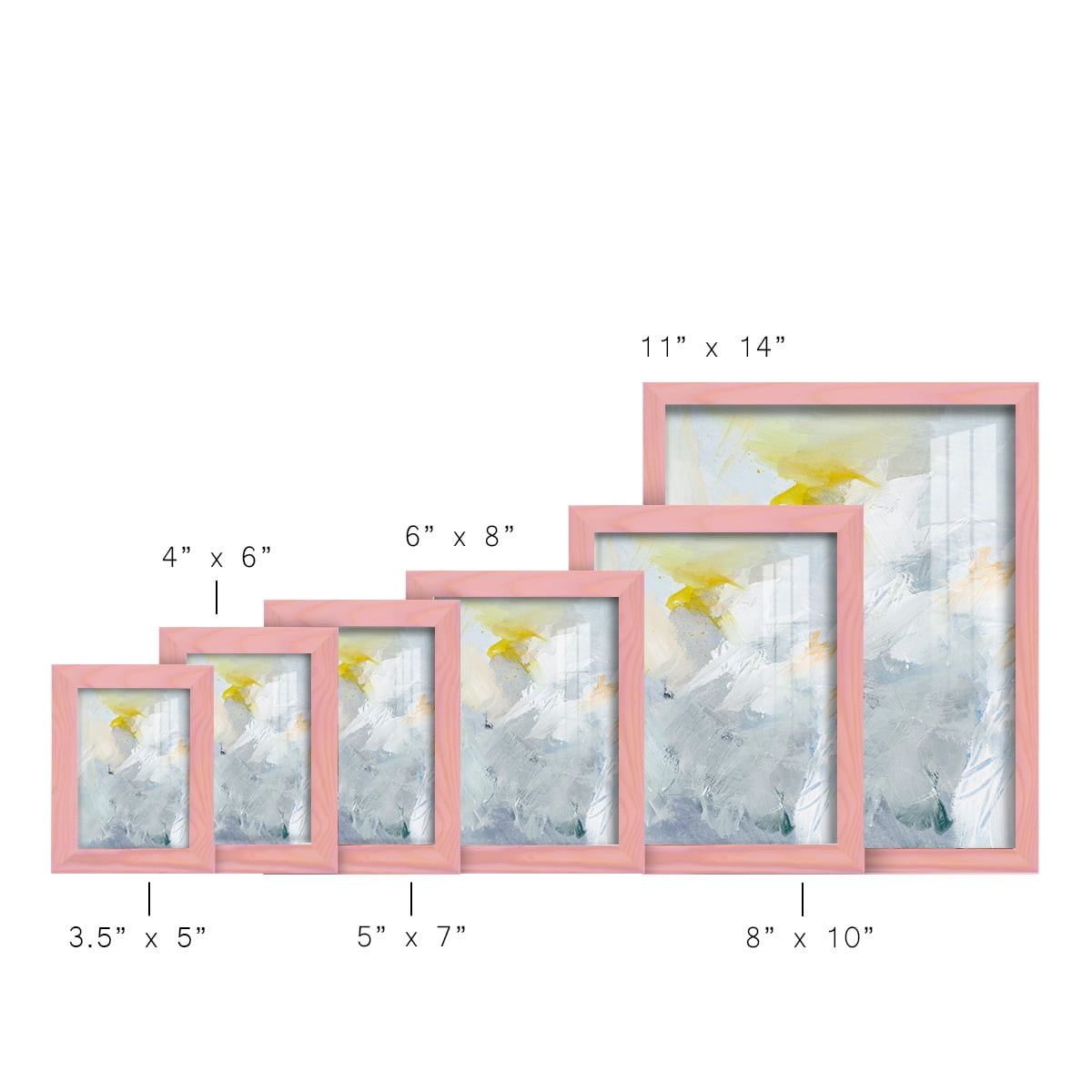Canary and Sky II - Framed Print w/glass - Sunset Pink