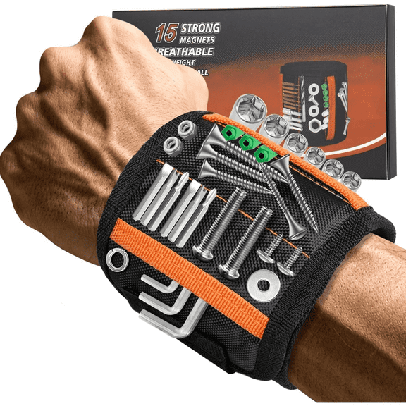 Magnetic Wristband for Tools Gifts for Men Premium Nylon Powerful Magnets for Holding Screws Nail Stocking Stuffers Birthday Christmas Gifts for Dad Husband Handyman Boyfriend Anniversary Fathers Day