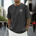 thumbnail image 2 of MNCEKFOD Summer T Shirts for Men 2025 Crew Neck Short Sleeve Sports Tshirts With City Printed Loose Fit Classic Fit Mens Tee Shirt Dark Gray M, 2 of 3