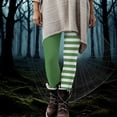 thumbnail image 2 of QATAINLAV Women's Halloween Leggings High Waist Full Length Tights Fall Fashion Stripe Print Running Yoga Pants, Green, L, Gifts for Mom, 2 of 10