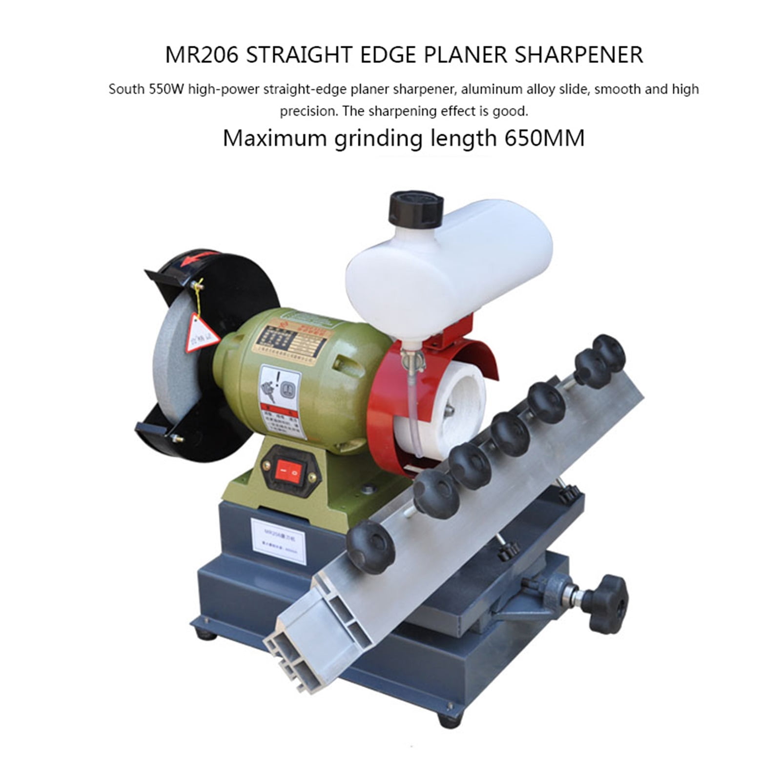 MR206 Woodworking Knife Sharpener Precision Linear Grinder 550W Electric Sharpener Multifunctional Horizontal Grinder