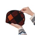 thumbnail image 6 of Portable Bags Clutch Pouch Zipper Smooth Built-In Compartment For Travel Vacation Business Camping Argyle Plaid Darkorange_3, 6 of 7