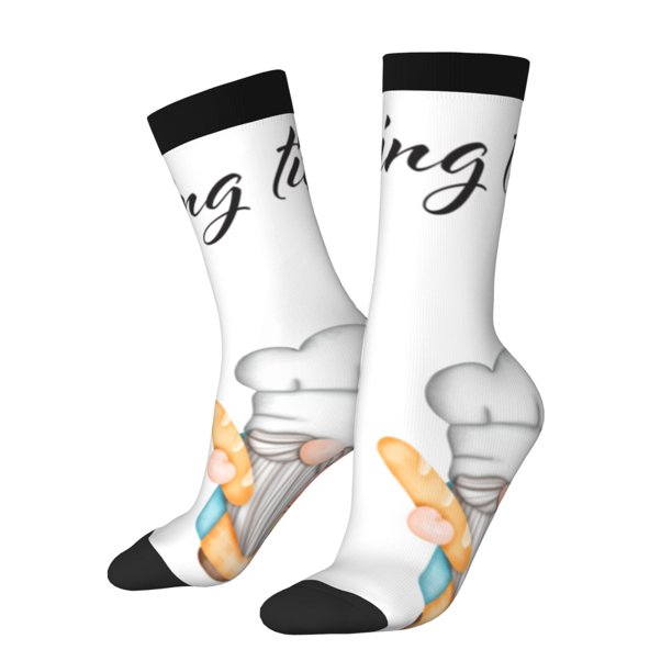 Balery Little Chef Gnome Calcetas Largas con Estampado para Hombre y Mujer – Suaves y Transpirables, Talla Única (US 5-11)