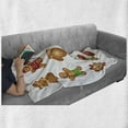 thumbnail image 6 of Gingerbread Man Soft Flannel Fleece Throw Blanket, Various Biscuits in Different Shapes Delicious Bakery Goodies, Cozy Plush for Indoor and Outdoor Use, 70" x 90", Pale Brown Green Red, by Ambesonne, 6 of 6