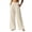 AB67 Beige, variant on Casual Linen Pants Women Solid Color Elastic Waist Wide Leg Trousers Breathable Leisure Ladies Work Business Street Casual Pants Navy Size S