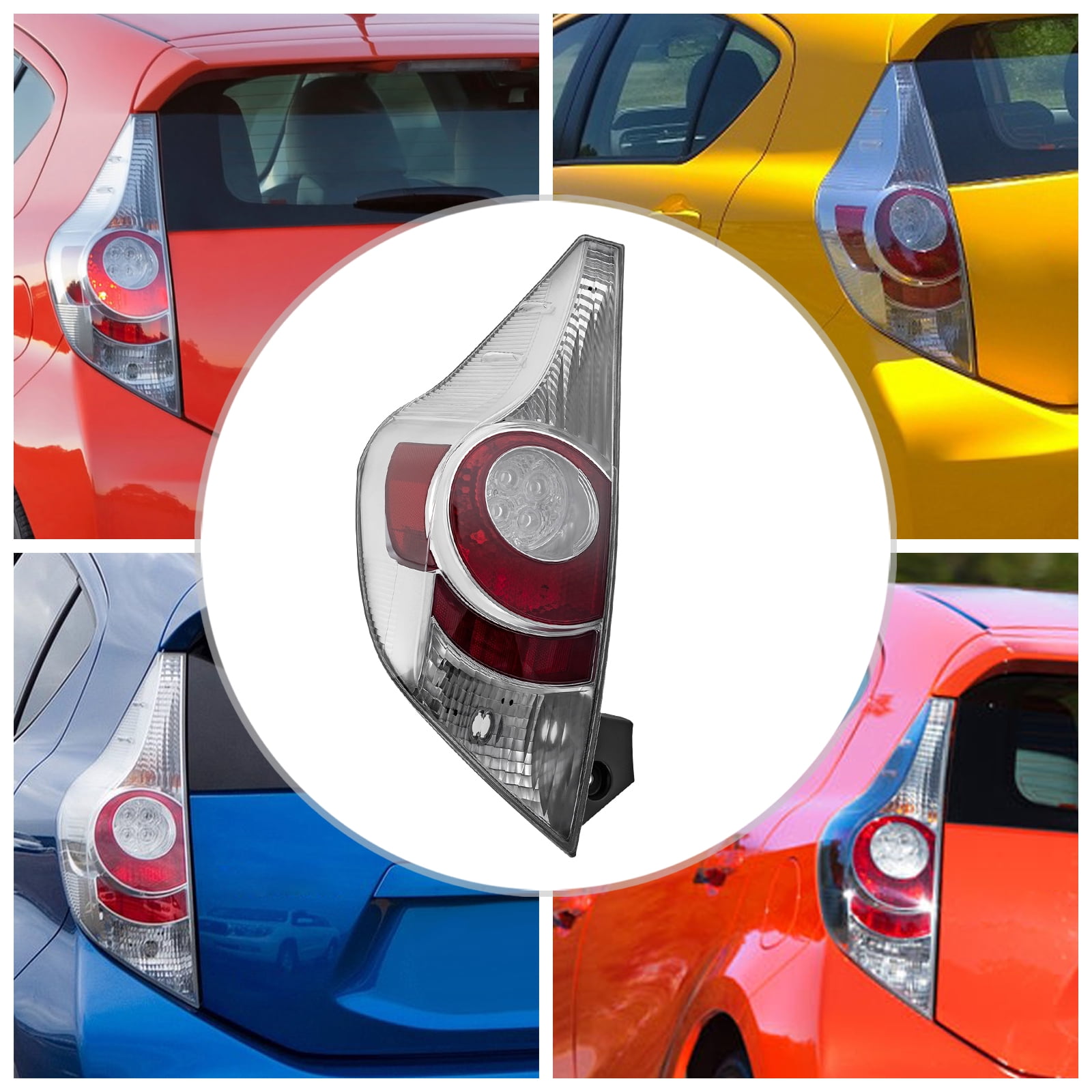 Miumaeov Left Side Tail Light Compatible with Prius C 2012-2014 Tail Light Lens Cover Replaces Halogen Rear Tail Light Assembly