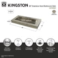 thumbnail image 4 of Kingston Brass GLTS49225 49-Inch Stainless Steel Console Sink (8-Inch, 3-Hole) in Brushed Stainless Steel, 4 of 5