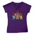 thumbnail image 5 of Dazzling Girl Women's V-Neck T-shirt Blessed and Lucky Cowgirl Cute South Vintage Retro American Heritage Tradition Tee, 5 of 7