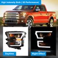 thumbnail image 3 of Winjet Headlights For 2015-2017 Ford F150 LED Sequential Signal Projector Headlamps, 3 of 11