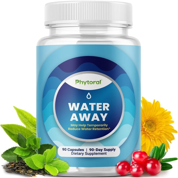 Phytoral Water Away Diuretic Pills Supplement for Bloating Ease - Natural Herbal Pills for Men and Women - 90ct