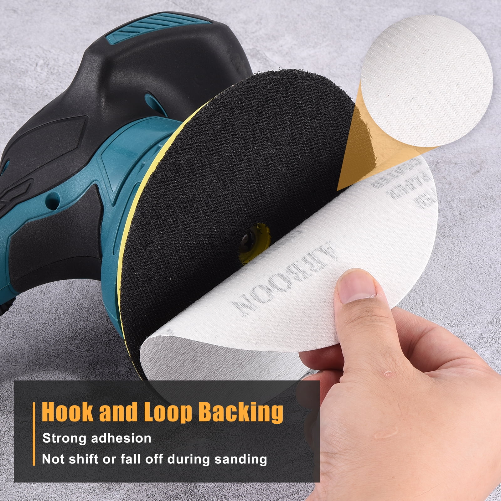 100 Pcs 5 Inch Sanding Disc 600 Grit Round Hook and Loop Sandpaper Fit for Random Orbital Sander or Automotive Car Repairing, Grinding and Polishing, White