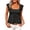 Black #1, variant on Women's Summer Cute Plaid Gingham Shirts Cap Sleeve Y2k Slim Tops Going Out Coquette Babydoll Blouse Yellow L