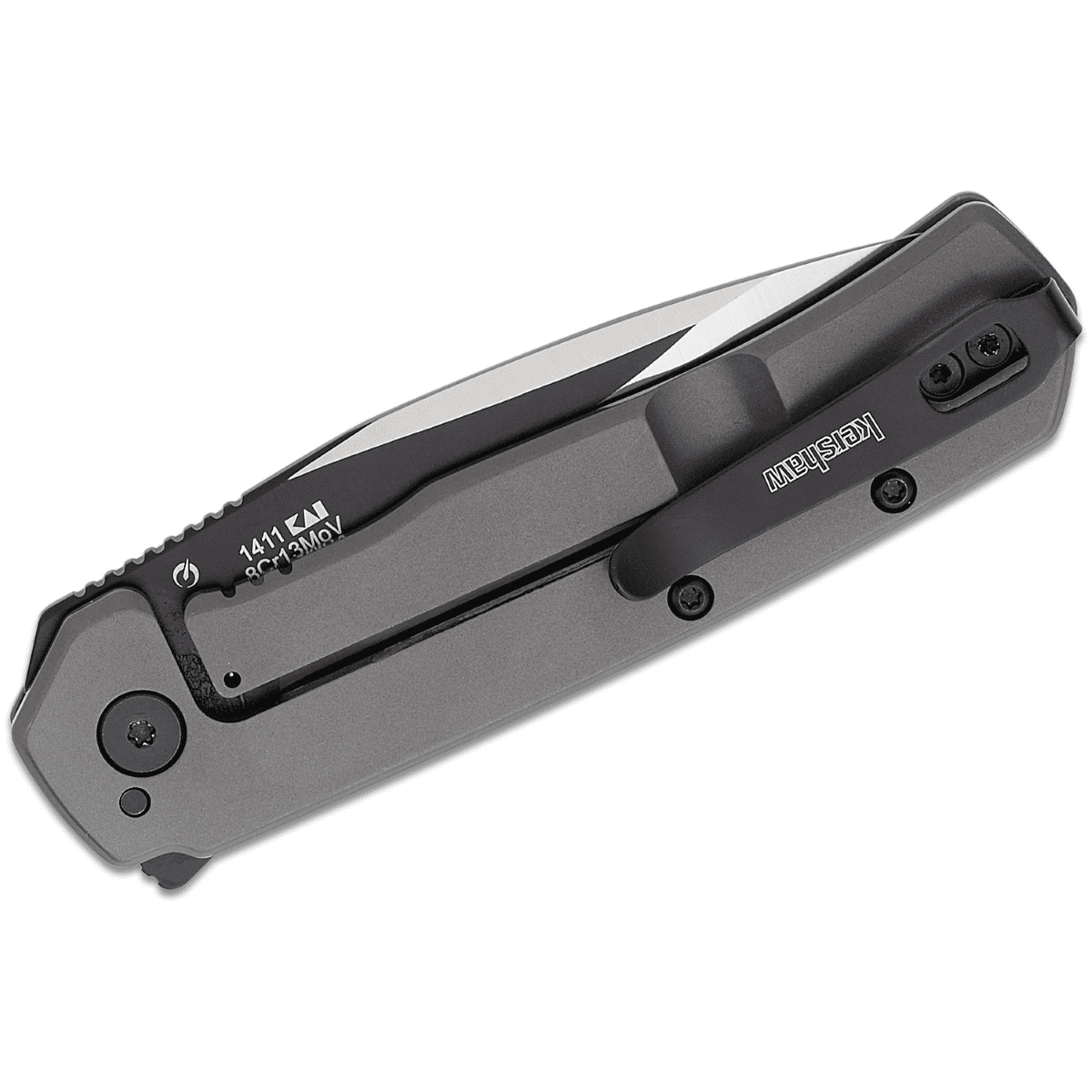 Kershaw Scour Assisted Open Frame Lock Drop Point Blade EDC Folding Pocket Knife - Silver