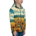 thumbnail image 5 of Kdxio Field Style Bicycle Young Sunflower Pattern Kids Boys Girls Zip Up Hoodie 3D Printed Hooded Sweatshirt Hoody Coat with Pocket 7-12 Y-Medium, 5 of 6