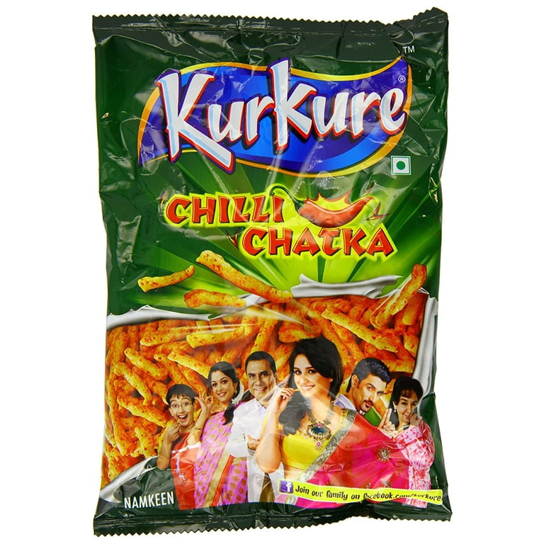 KURKURE, Chilli Chatka, Pack of 6, 3.17oz, Extra Spicy Snack
