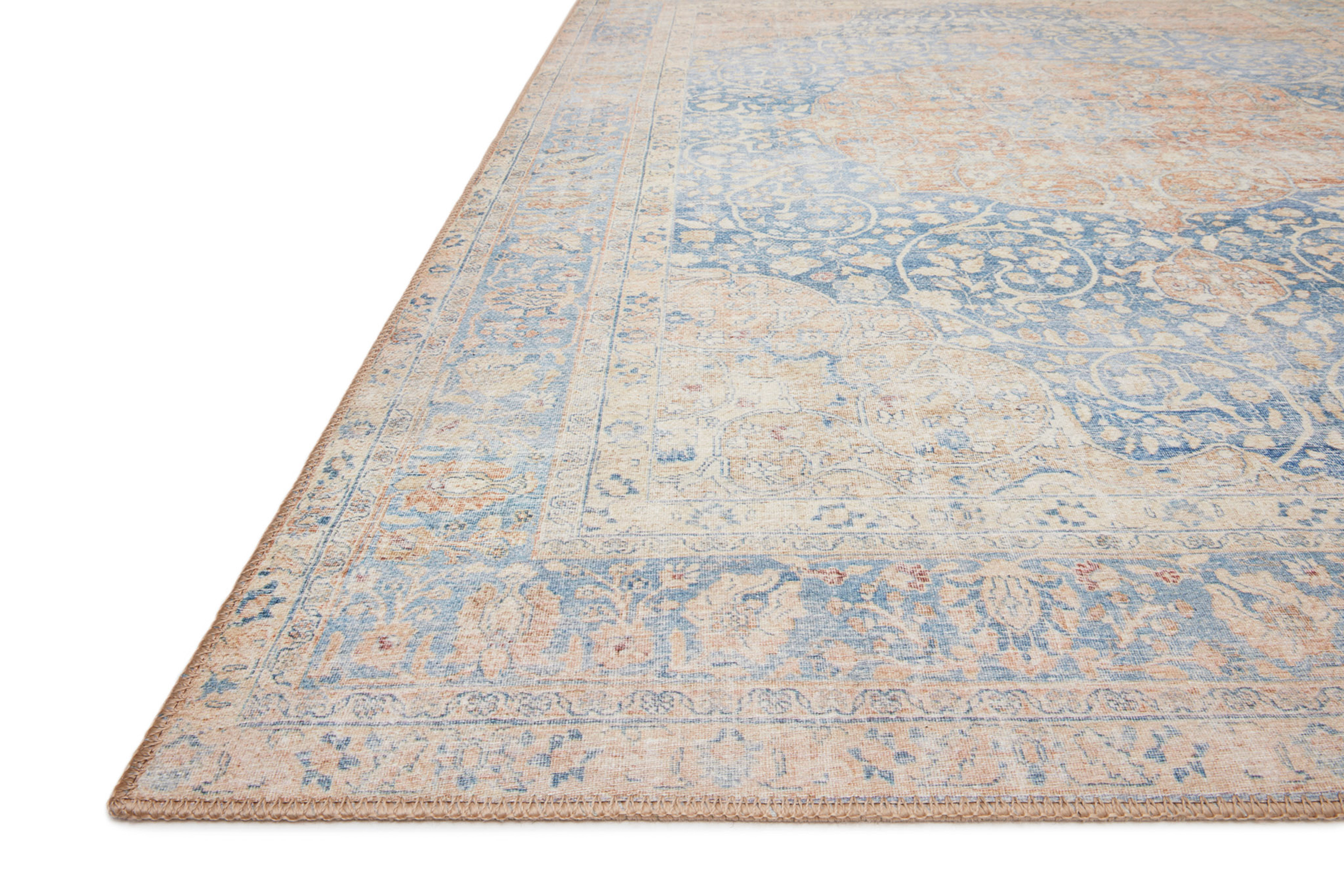 Echo Loom Anabella Blue / Tangerine 2'-6" x 9'-6" Runner Rug