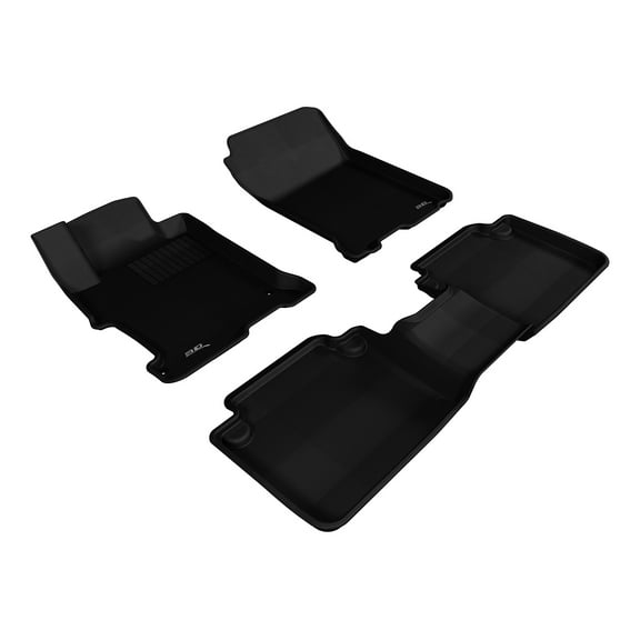 3D MAXpider Custom Fit Kagu Floor Mat (Black) Compatible with Honda Accord Sedan 2013-2017 - Full Set