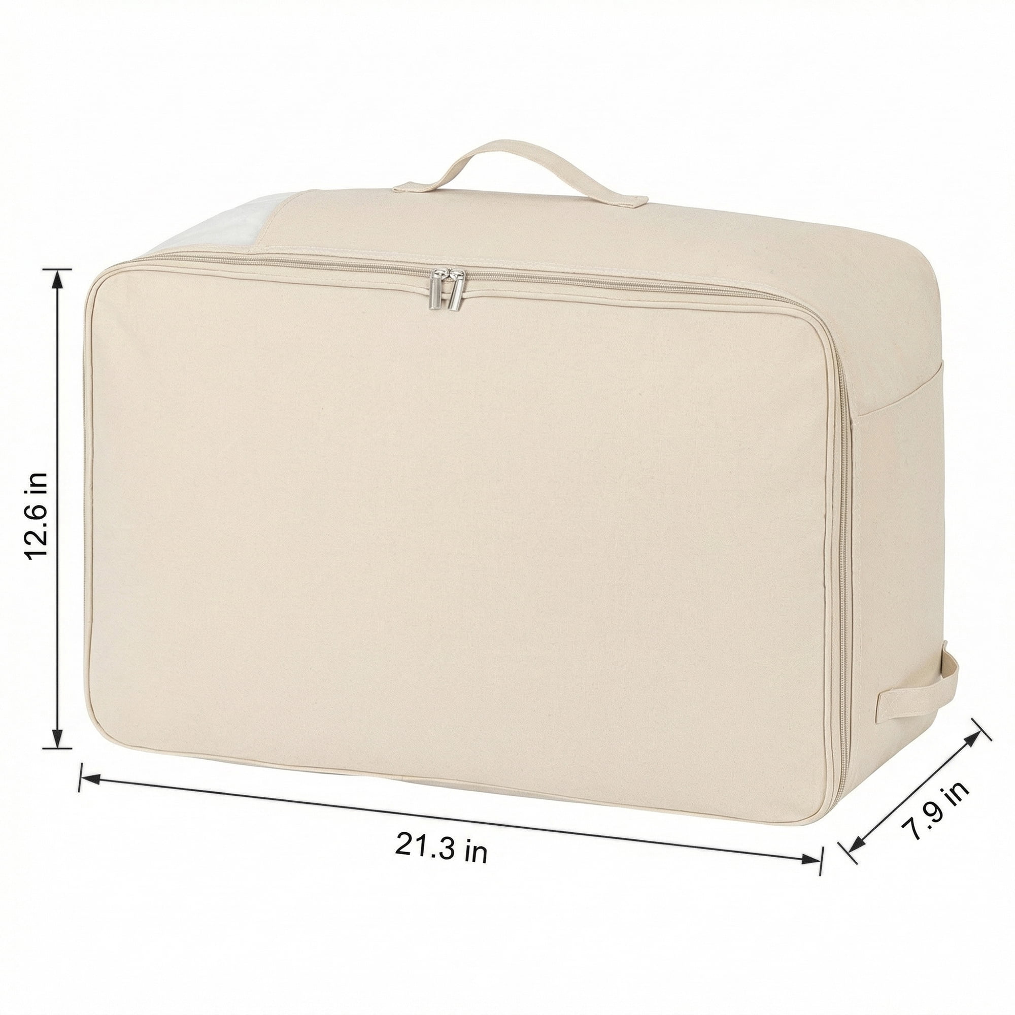 Unique Bargains Foldable Clothing Storage Bag for Comforters Beige 21.3"x12.6"x7.9"