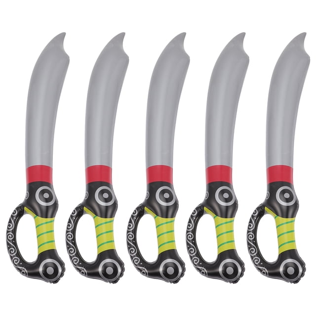 Miangastore Inflatable PVC Pirate Sword for Kids Cosplay Black Toy Perfect for Halloween and Birthday Parties 5Pcs