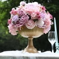 thumbnail image 4 of Efavormart 4 Pack Gold Metal Compote Pedestal Bowl Flower Vases in Grecian Urn Style, Decorative Vases Floral Wedding Centerpieces - 8.5", 4 of 5