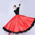 thumbnail image 2 of Ladies Long Bpaso Doble Folklorico Gypsy Belly Dancing Satin Skirt Full Circle Skirt, 2 of 7