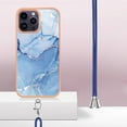thumbnail image 4 of Mantto for iPhone 14 Pro Max Case, with Lanyard Adjustable Strap, Marble Pattern Soft TPU Bumper Hard PC Back Shockproof Protective Glossy Stylish Durable Phone Case for Women Girls,Blue, 4 of 7