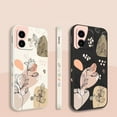 Abstract Plants Flower Silicone Phone Case for iPhone 14 Pro Max