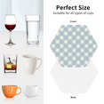 thumbnail image 7 of Bingfone Vintage Daisy Plaid Blue Leather Drinks Coasters with Set of 6,Suitable for Home Kitchen,Coffee Cup Coasters Home Gift, 7 of 7