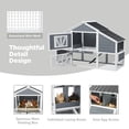 thumbnail image 4 of Backyard 2-Tier Wooden Chicken Coop with 4 Nesting Boxes for 6 Hens, Gray and White, 4 of 8