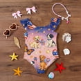 thumbnail image 6 of Swimsuit for Kids Girls Size 6-7 One Piece Swimsuit Summer 1776 American Flag Butterfly Bikini Sets Swim Flutter Sleeve Beach Vacation Happy Festival Bathing Suits Light pink 9-10 Years, 6 of 7