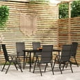 thumbnail image 1 of vidaXL 7 Piece Garden Dining Set Black, 1 of 4