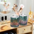thumbnail image 3 of Yayeee 4 Pack Qtip Holder Bathroom Cotton Swab Canister with Lid Clear Dispenser Set, Purple Forest Scene, 3 of 6