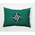 thumbnail image 1 of Simply Daisy, 14" x 20" Compass Green Decorative Nautical Outdoor Pillow, 1 of 3