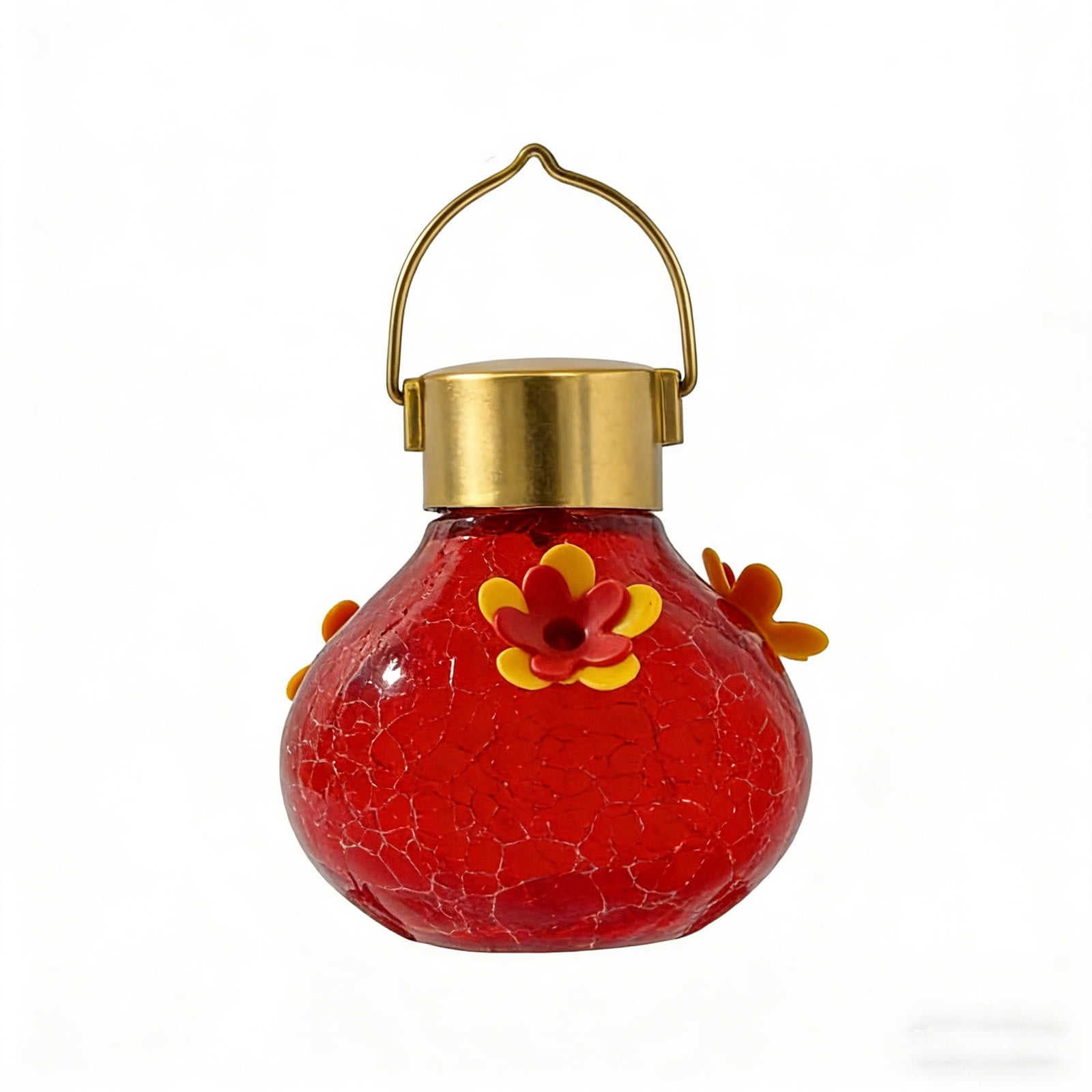Solar Lighted Hummingbird Feeder, Automatic Unit Patio Hanging Outdoor Decoration, LED Light for Night