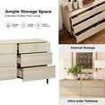 thumbnail image 6 of WAMPAT 47.2" Wood Accent Cabinet with Drawers, Modern Credenza Storage Cabinet with Minimalist Reeded Design for Living Room, Kitchen, Dining Room, Hallway, 6 of 9