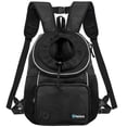 thumbnail image 1 of Mochila frontal para perros PetaMi, ajustable, negra, 6,8 kg, 1 of 7