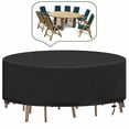 thumbnail image 1 of Cubierta Redonda para Mesa De Jardín Lona Jardín Al Aire Libre Sala De Estar Impermeable Anti-UV Oxford Funda Robusta para Mesa Y Silla De Jardín ?230X100CM, 1 of 5