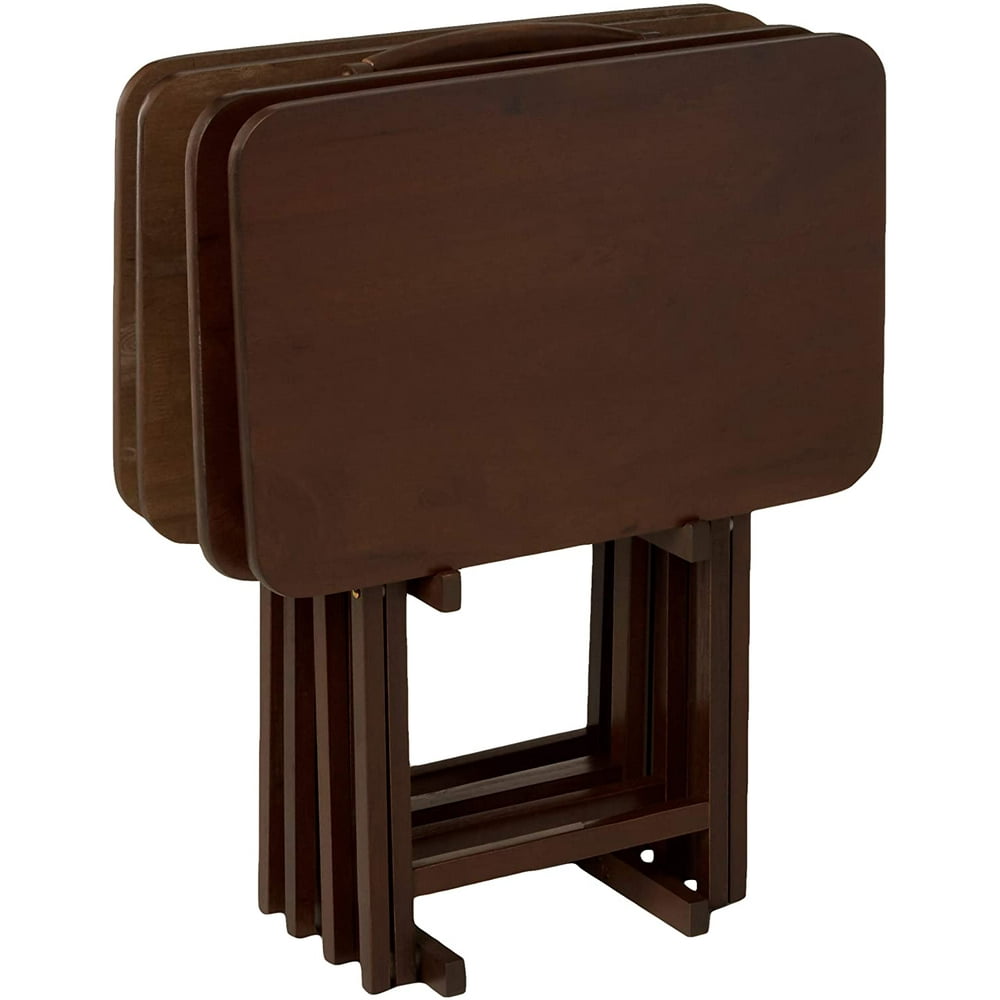 PJ Wood 5 piece Large Rectangular Folding TV Tray and Snack Table