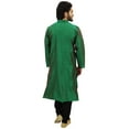 thumbnail image 4 of Atasi Designer Indian Ethnic Men's Green Kurta Pyjama Long Dupion Shirt-S, 4 of 7