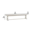 thumbnail image 5 of Kai 83 Inch Reclaimed Pine Dining Bench, Turned Pedestals, Antique White- Saltoro Sherpi, 5 of 6
