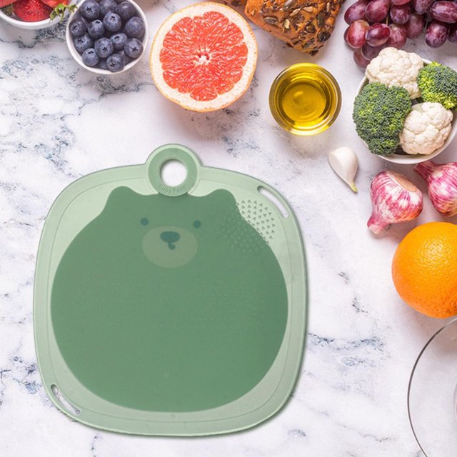 Tabla de cortar de dibujos animados, tabla de preparación de alimentos, tabla para servir de Material de calidad alimentaria multiusos creativa para verde pequeño