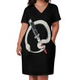 thumbnail image 3 of Vestido holgado con bolsillo y cita de serpiente 1, traje de verano para mujer, ropa de mujer, novedades de verano 2025, 3 of 7