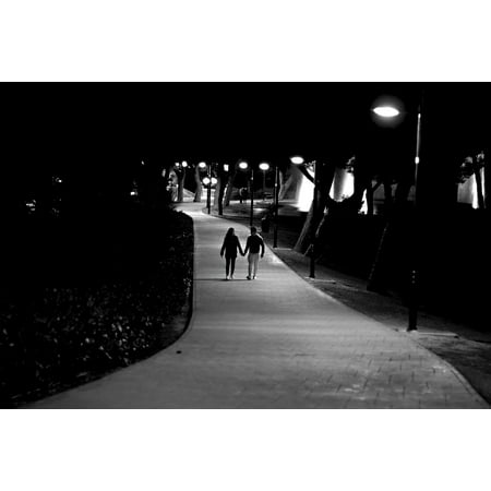 Canvas Print Boys Teens Path Night Girl Guy Love Couple Stretched Canvas 10 x
