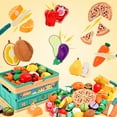 thumbnail image 7 of Play Food Sets -Play Kitchen Accessories Toy Food for Toddler, Fake Food Toys with Foldable Fruit Basket, Pretend Food for Boys & Girls, 7 of 7