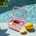 thumbnail image 2 of Bolsa de maquillaje DYSHAYEN transparente para mujeres y niñas, viajes, lazo rosa, 2 of 7