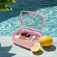 thumbnail image 2 of Bolsa de maquillaje DYSHAYEN transparente para mujeres y niñas, viajes, lazo rosa, 2 of 7