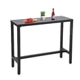 thumbnail image 2 of Sumshadow Table de Bar Extérieure, Console de Patio Table de Pub Hauteur avec Cadre en Acier Enduit de Poudre, Dessus Résistant aux Intempéries et Imperméable pour Spa, Balcon, Jardin, Cour, Bord de Piscine (Noir, 47 Pouces Table de Bar Étroite), 2 of 4