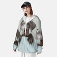 thumbnail image 3 of Fotbe Adorable Portrait de Chiot Veste de Protection Solaire UPF 50+ pour Hommes et Femmes avec Capuche et Poches Randonnée Performance Extérieure-Petite, 3 of 7