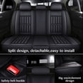 thumbnail image 4 of ELUTO 5 Seats 11pcs PU Leather Car Seat Cover Full Set Seat Cushion Universal for Car Truck Sedan SUV (Black), 4 of 14